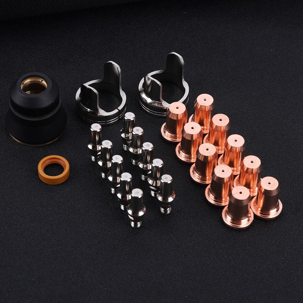 24 Pcs IPT40 Tip Electrode Kit Welding Parts Consumables Set Torch Plasma Cutting Shield Cap for YESWELDER CUT 55DS Pro CUT 65DS