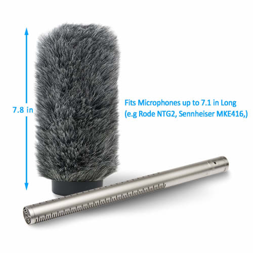 YOUSHARES NTG3 Microphone Windscreen - Deadcat Wind Muff for Road NTG-3 and Sennheiser MKH416 Shotgun Microphone Wind Shield, 7.1" Long