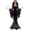 Костюм Мортиши Аддамс Платье с длинным шлейфом Хэллоуин Ужас Темный наряд Готическое платье Роба Рукав летучая мышь Ужас Для взрослых