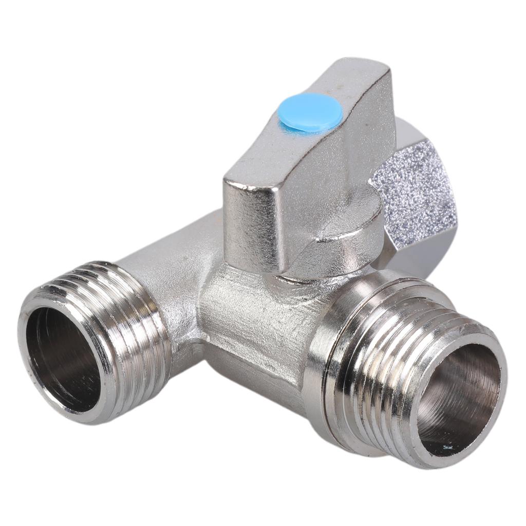 Steel Tee Stop Valve Adapter T Connector Valve Adapter Multipurpose Valves for Bidet Sprayer & Toilet Tank Installation