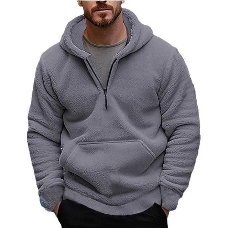 Внешняя торговля Осень и Зима Мужской Повседневный Большой Размер Толстовка с Капюшоном Коралловый Флис Модная Теплая Куртка