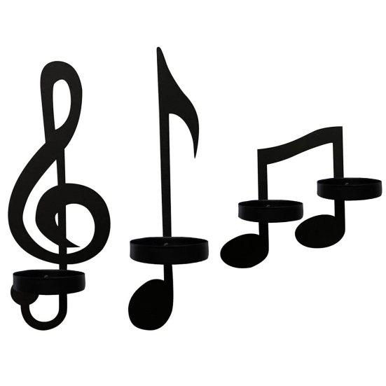 1 комплект, металлический музыкальный держатель для свечей, настенный креативный ручной работы в форме ключа, подставка для чая, подставка для дома