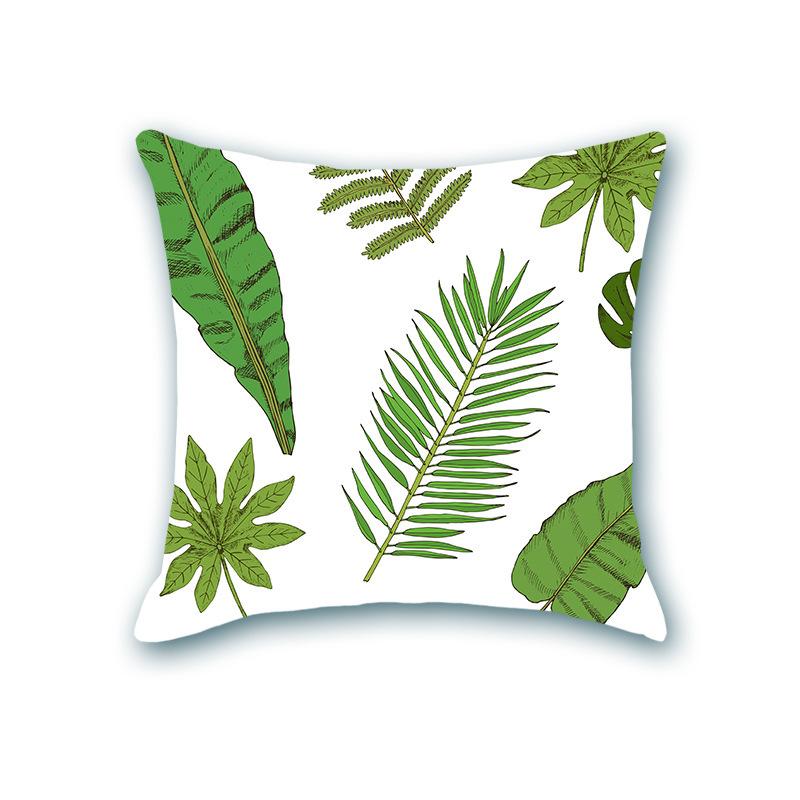 New Plant Print Decorative Imitation Super Soft Pillow Case Nordic Floral Sofa Office Bedside Cushion Cover