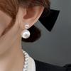 Большие жемчужные серьги-кольца - Французское ретро, Стиль легкой роскоши, Универсальный и элегантный дизайн
