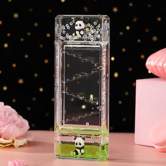 Панда Жидкостный Пузырьковый Таймер Песочные Часы Масляные Сенсорная Игрушка для Детей Взрослых Настольный Антистресс Успокаивающая Игрушка для Снятия Стресса Декор для Дома Офиса Стола