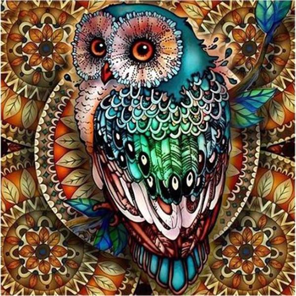 5D DIY Алмазная картина на холсте Rhinestone Сова Вышивка Крестом Ручная работа Домашний декор