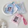 Cute Ballet-Style Ribbon Photocard Holder Plush Card Holder With Lanyard Idol Photo Storage Card Display Protective Pendant Gift