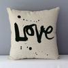 Popular Phrase Words Letters Printed Couch Cushion Home Decorative Pillows 45X45Cm Cotton Linen Square Cushions \"Love You More\