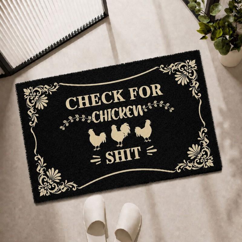 Floral Coir Doormat Non Slip Durable Indoor Outdoor Entryway Kitchen Bathroom Floor Mat