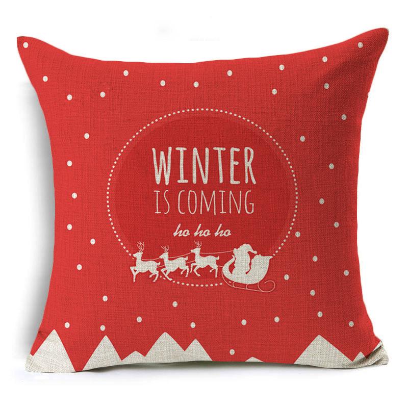 New Year Christmas Gift Elk Letter Sofa Cushion Linen Pillow Car Pillow Cover Premium Durable Quality Useful Practical