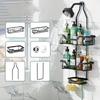 1pc 3 Layers Bath Supplies&shower Head Wall Mounted Storage Rack, Equipped with Suction Cups and hooks,Shower Organizer Rack for Home&dormitory.