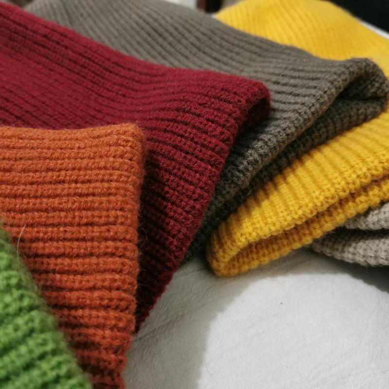 New Winter Hats For Woman Casual Candy Color Beanie For Women High Quality Warm Knitted Hat Streetwear Outdoor Woolen Hat