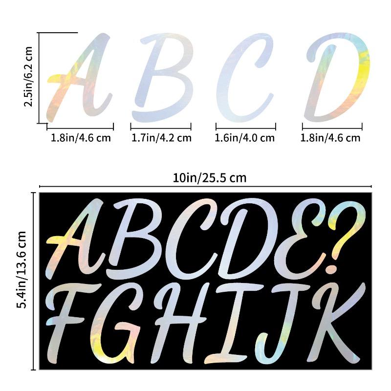 140pcs 2.5 Inch Art Alphabet Laser Stickers Big Letter Numbers Sticker 12 Sheets Self Adhesive Letter Symbol Stickers FDIY Decor
