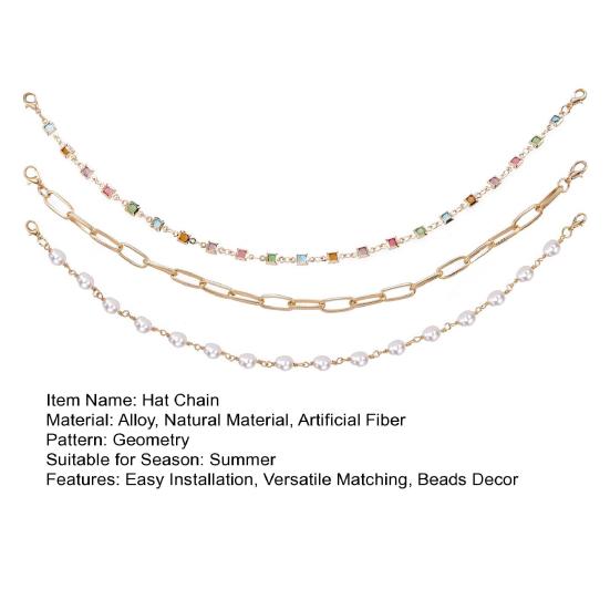 3 шт. Унисекс Цепочка для волос Богемный стиль Неправильные камни бирюзы Цветочный декор Шляпа