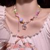 Aesthetic Pendant Necklace Beads Clavicle Chain Cartoon Jewelry Collar Bone Chain Summer
