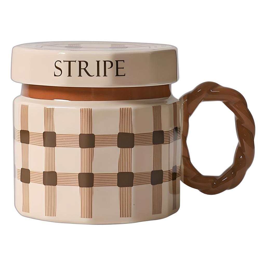 Creative Retro Ceramic High-Value Drinking Cup Light Luxury Gift With Lid Coffee Cup Personalized Cup