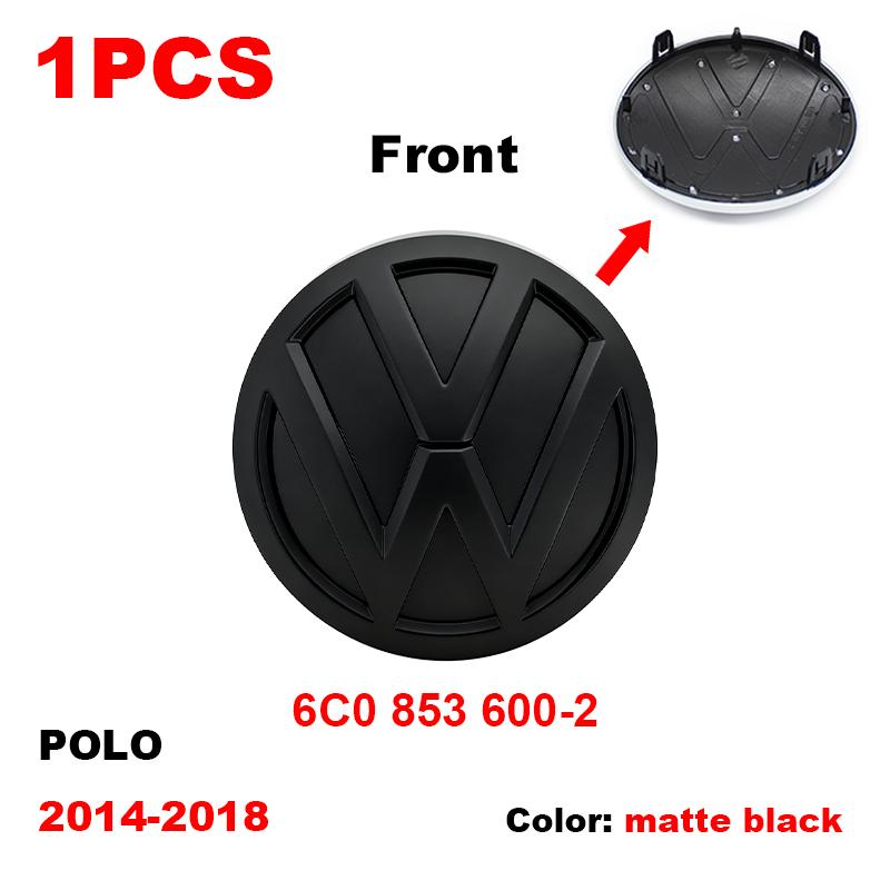 ABCD1 VW Car Front Grill Badge Rear Trunk Lid Emblem Logo 6C0853600 Auto Accessories For Volkswagen Polo 6 6C 2014 2015 2016 2017 2018