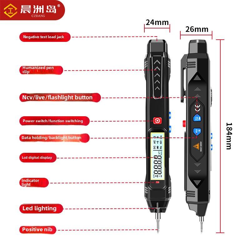 Digital Multimeter Pen, Voltage Tester with Non-Contact Detection, Smart Sensor, Auto-Ranging, Backlit Display, Capacitance Measurement