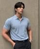 HERVINO Basic Cool Cotton Collared Short Sleeve Tee [Sky Blue] (Type B)