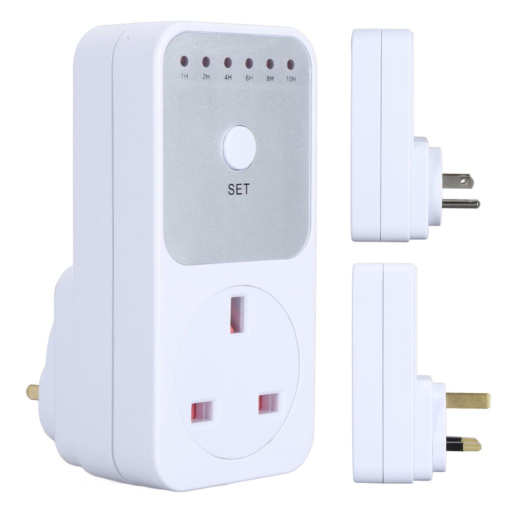 Countdown Timer Socket 1 2 4 6 8 10 Hour Options Auto Shut Off Outlet Countdown Timer for Lamps Fans