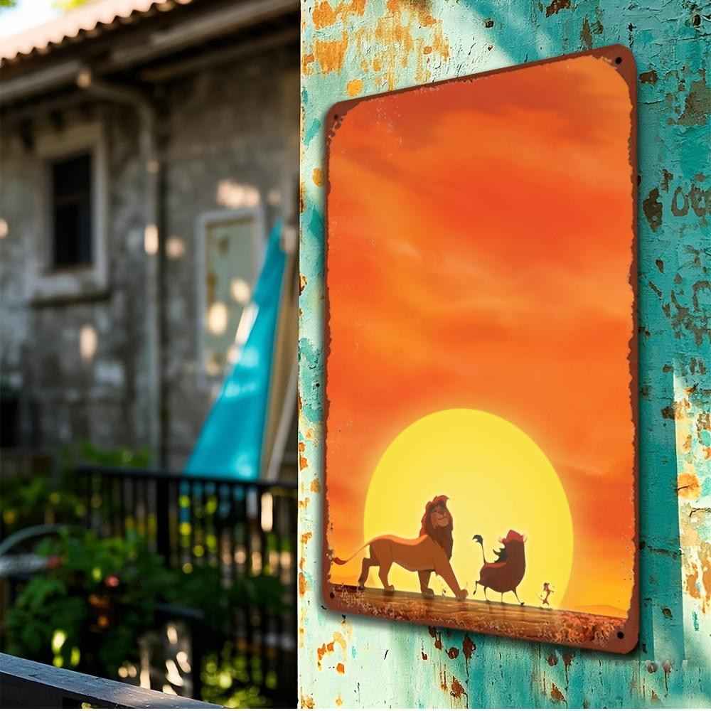 1 шт. Металлическая жестяная настенная картина Disney, изысканная живопись на железном листе на тему Симбы, Налы и Киона, декоративное официальное подарочное украшение для стен