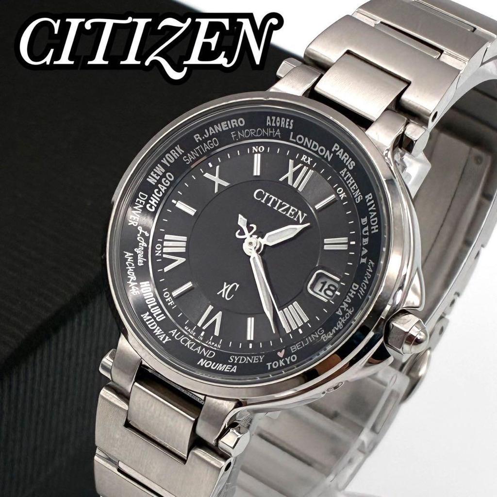 Б/у CITIZEN Citizen Cross Sea Happy Flight Радио-солнечные Черный циферблат