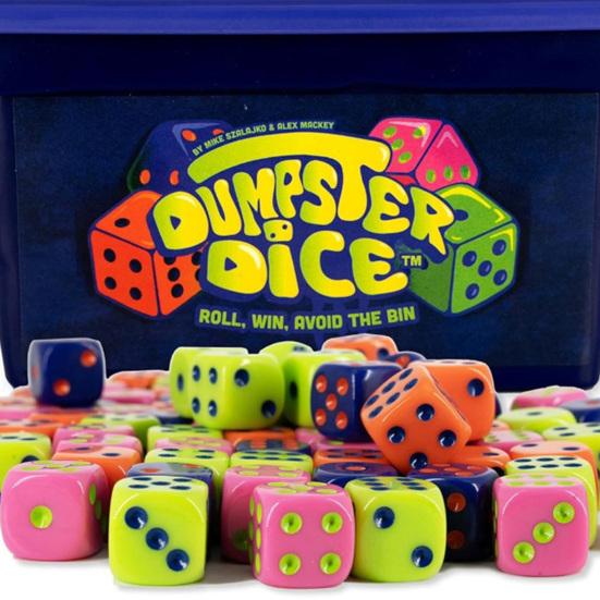 Настольная игра «Кости для мусорного контейнера» Интерактивная динамичная семейная игра в кости для 4 игроков Игра для вечеринок в путешествиях Ночная игра в кости с кубиками для мусорного контейнера 80 Наклейки-граффити