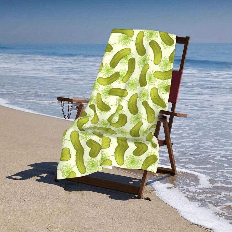 Sushi Pickle Print Beach Towel, Soft Polyester for Sports Spa Yoga Hotel Gym Machine Washable