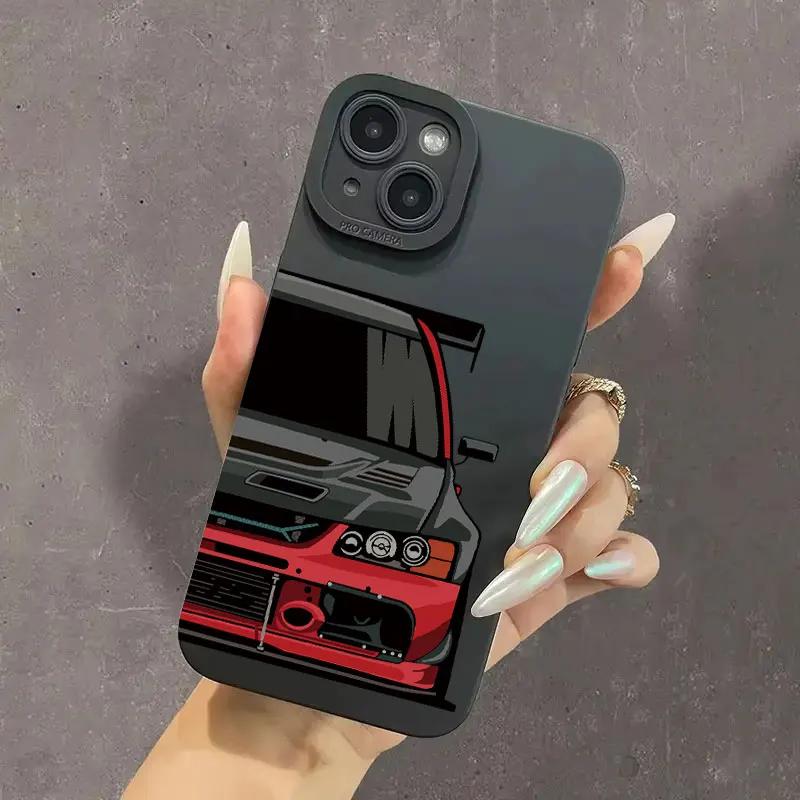 Персонализированный модный чехол для телефона с рисунком автомобиля для IPhone 11 12 13 14 15 16 Pro Max Mini X XS XR Max 7 8 Plus SE Мягкий силиконовый чехол