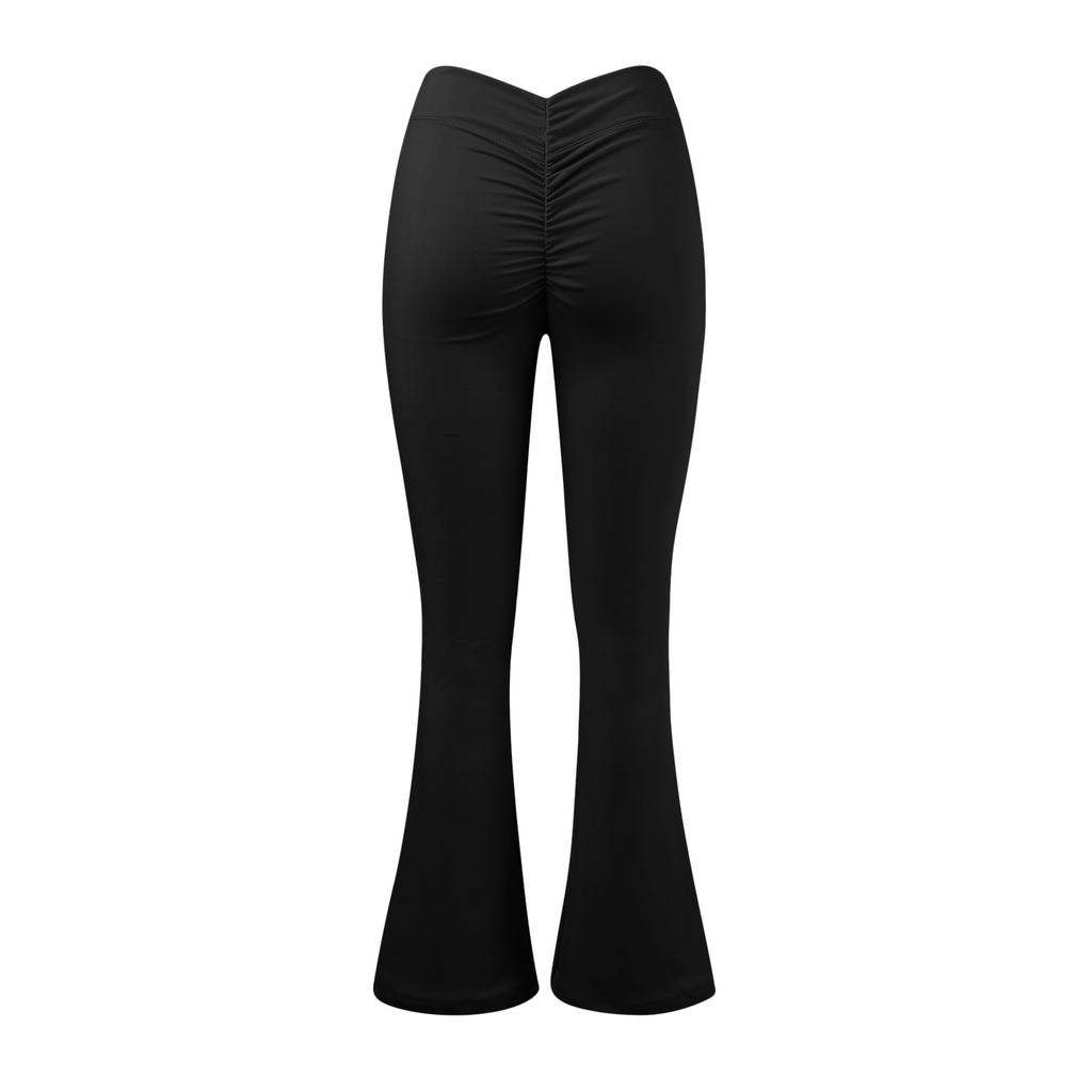 Womens Stretch Yoga Leggings Fitness Running Gym Sports Full Length Active Pants Flared Trousers