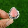 Mothers Day Deal Rhodochrosite Stone Sterling Silver Statement Heart Chakra Ring