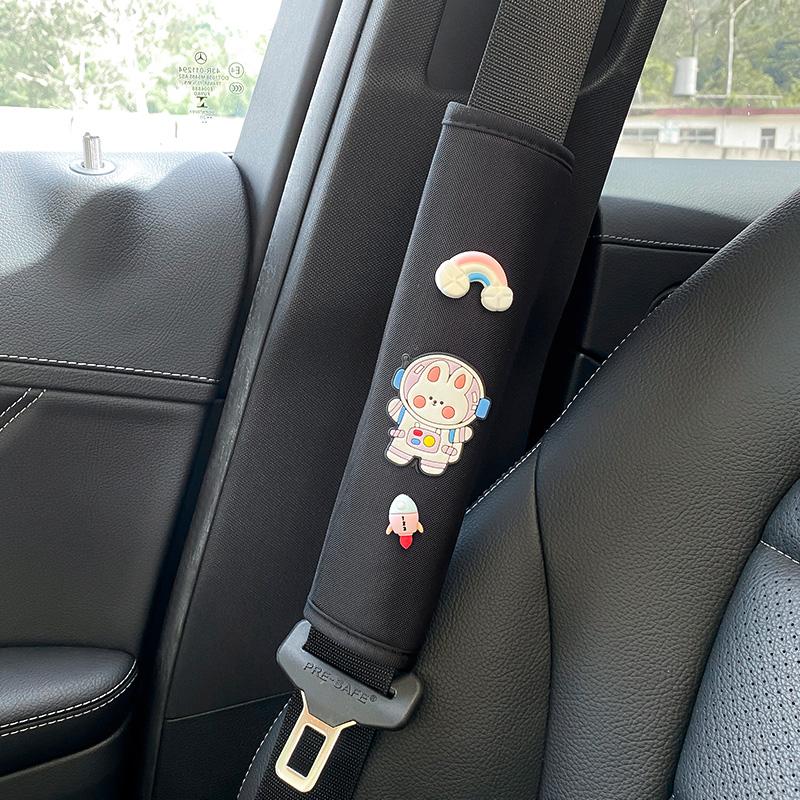 1Pcs Car Seat Belt Shoulder Cover Extended Cute Cartoon Car Safety Belt Protective Cover Car Interior Decoration