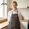 Floral Arrangement Apron Waterproof Kitchen with Pockets, Chef Cooking for Men Women, Easy Clean Cross Back Work Barista, Gardening, Painting