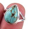 Natural Tibetan Turquoise Gemstone Handmade 925 Sterling Silver Ring Size 6 S2l77