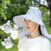 Fashion Flower Bucket Hat Face  Neck Protection Fisherman Hat New Beach Cap  Spring Summer
