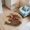 Vintage Giant Dragon pattern round rug,Carpet Rug for Living Room Bedroom Playroom ,Non-slip Floor Mat,Holiday Gifts and Birthday Gifts.