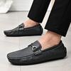 FashionLeather Men Casual Shoes Slip On Soft Comfortable Loafers Men Retro Moccasins Italian Light Male Driving Shoes Men Moccasins