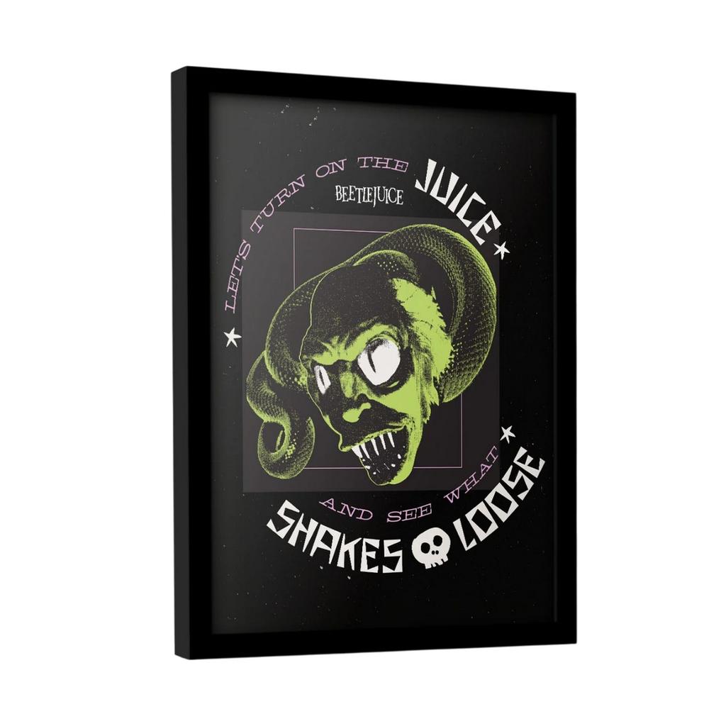 Beetlejuice LetÂ´s Turn On The Juice Framed Poster