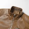 New Men's Jacket Casual Leather Jacket Men's Locomotive Clothing Trendy Jacket Korean Version Stand-up Collar Pu Leather Jacket