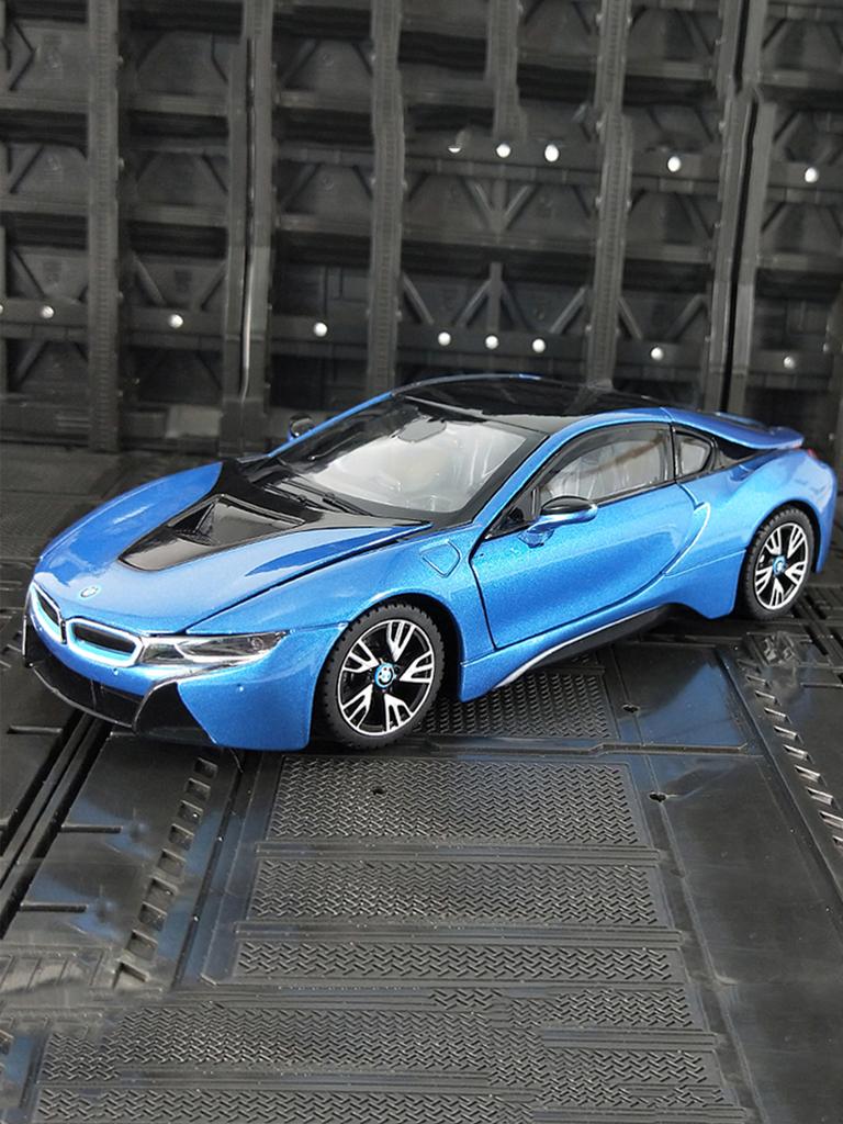 Rastar 1:24 BMW I8 model car, zinc alloy metal decoration, collectible gift car