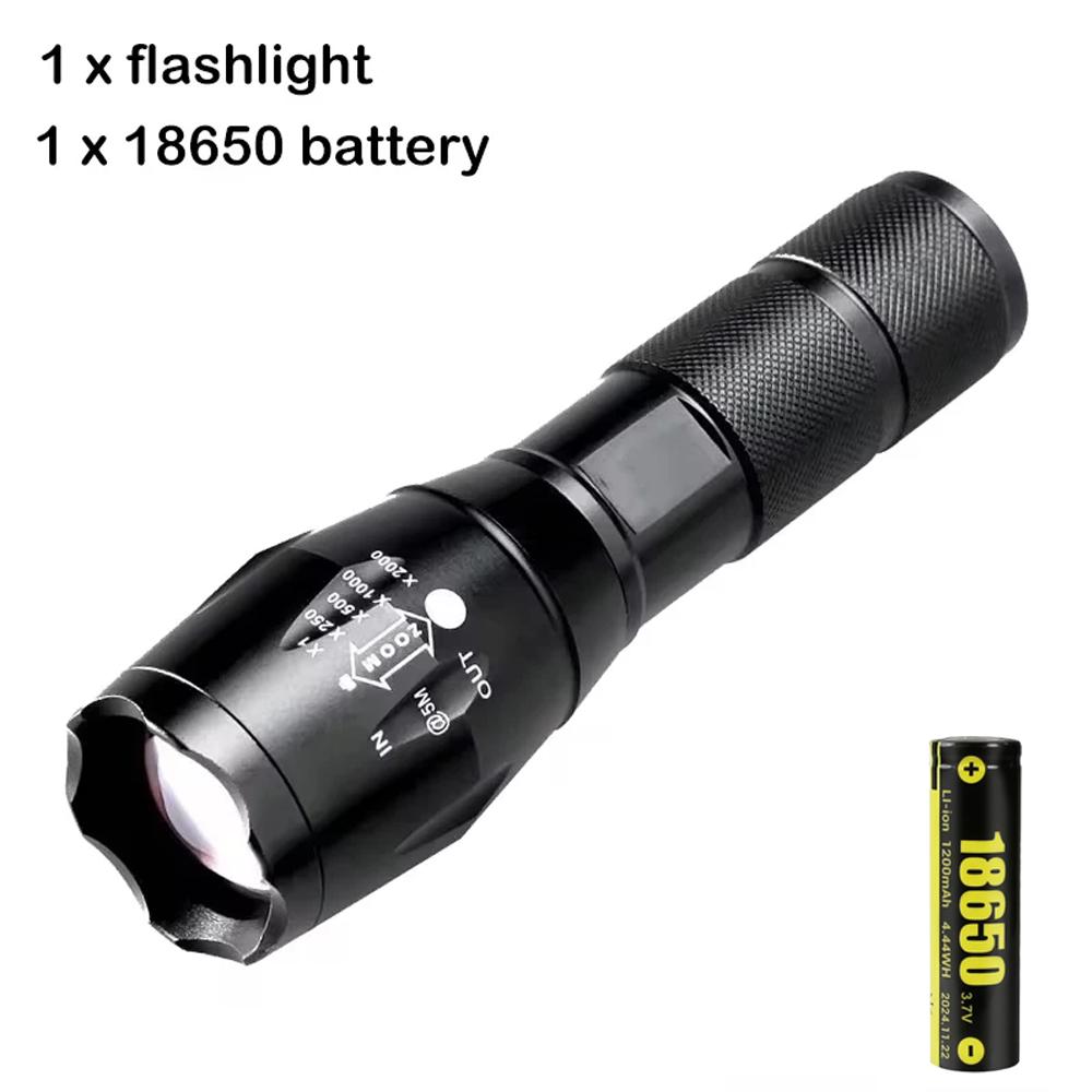 High Power Led Flashlights Camping Torch 5 Lighting Modes Aluminum Alloy Zoomable Light Waterproof Material Use 3 AAA Batteries