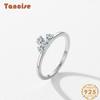 Tancise Classic 925 Sterling Silver Zircon Ring Ladies Jewelry Wedding Promise Party Gift