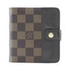Compact Zip Bi-Fold Wallet M61668 Brown Damier Canvas Women Used