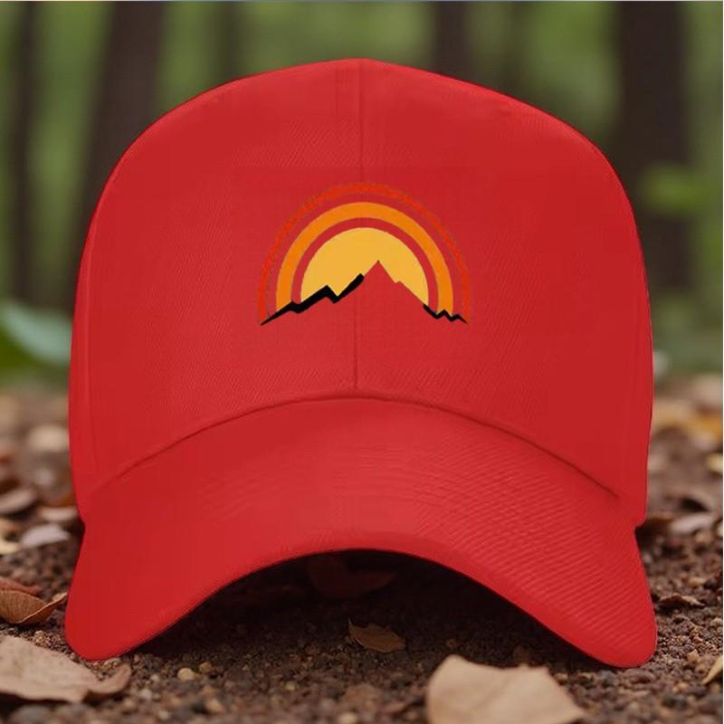 Mountain Rainbow Print Baseball Cap Unisex Adjustable Outdoor Sun Hat Breathable