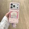 Милый розовый полосатый чехол Sanrio для вечеринки на iPhone 17/16 Pro Max/15/14 для девочек