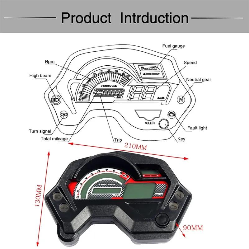 New Motorcycle Speedometer Tachometer Dashboard LCD Screen Display Indicator Gauge Motorbike For Yamaha FZ16 FZ 16 Accessories
