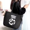 Notre Disney Character Tote Shoulder Eco Canvas Bag, Handbag, Bag, Bag, (Mickey Mouse, Black, Big)