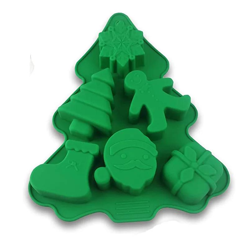Силиконовая форма для шоколада, рождественская елка, форма для печенья, форма для выпечки торта, инструмент для выпечки, форма для помадки, рождественское украшение для десерта