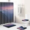 Landscape Shower Curtain Floor Mat Combination Four-Piece Set Bathroom Toilet Carpet Shower Room Mat Foot Mat