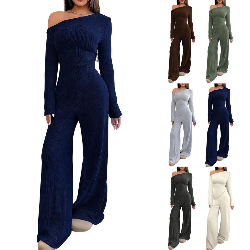 Женский комплект повседневной спортивной одежды из двух предметов однотонного цвета с длинными брюками